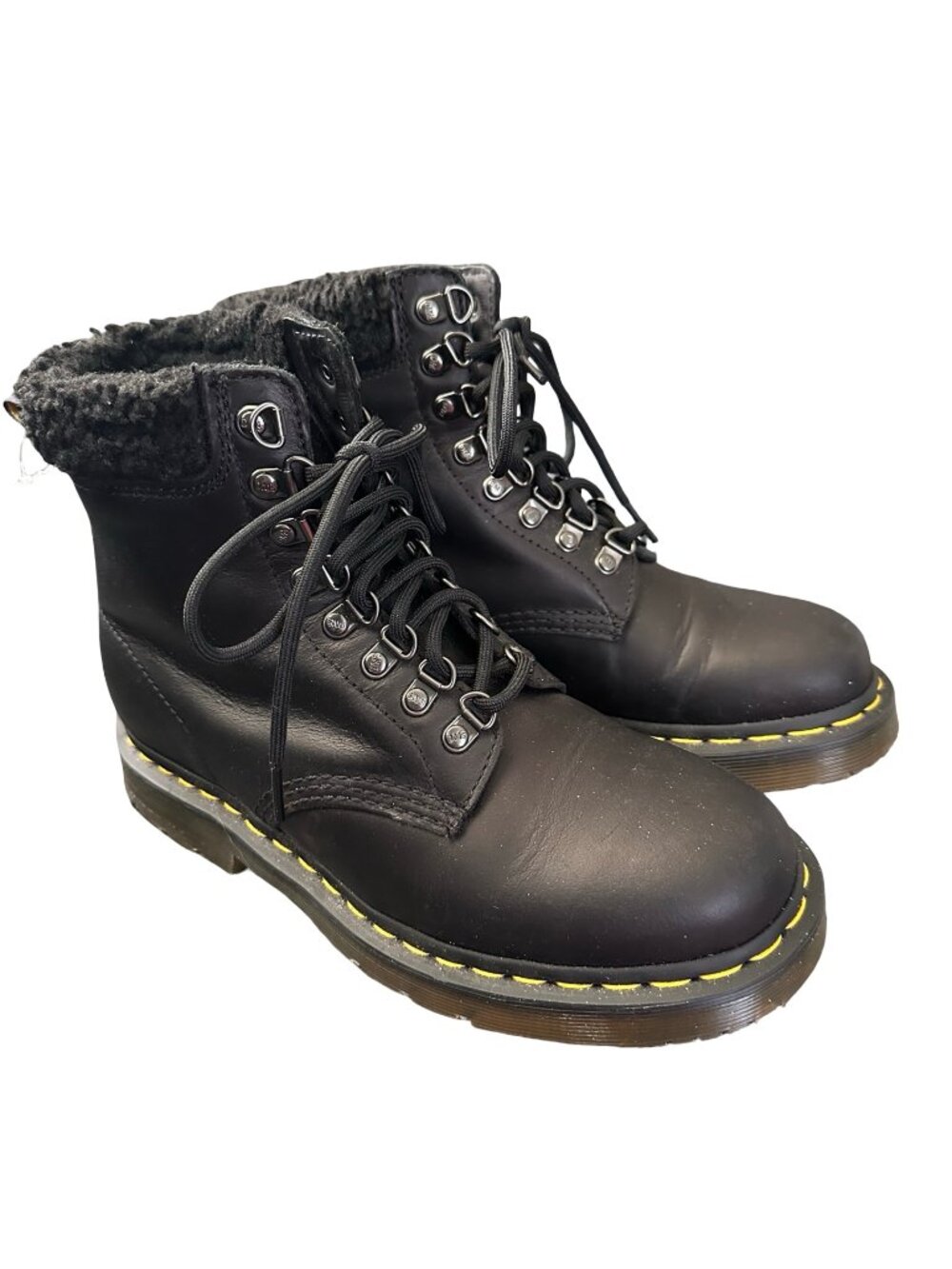 Doc Dr Martens Womens Maelly Sherpa Fleece Collar Ankle Boots Black Y2K 38 7